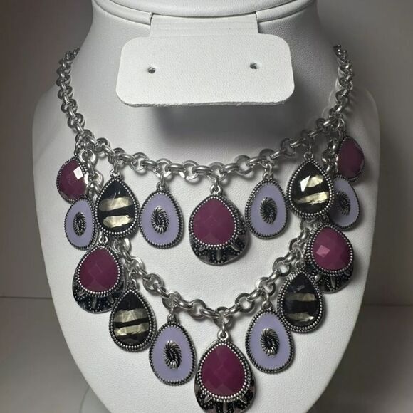 Premier Designs 16"+3" Statement Necklace Multicolored NWOT Bohemian Reversible - Picture 6 of 14